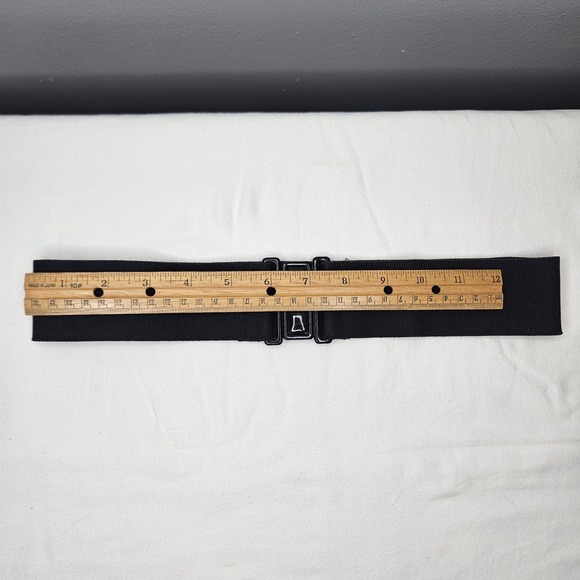 Accessories - Vintage Black Wide‎ Elastic Cinch Waist Belt Interlocking Buckle Retro 28 Inch